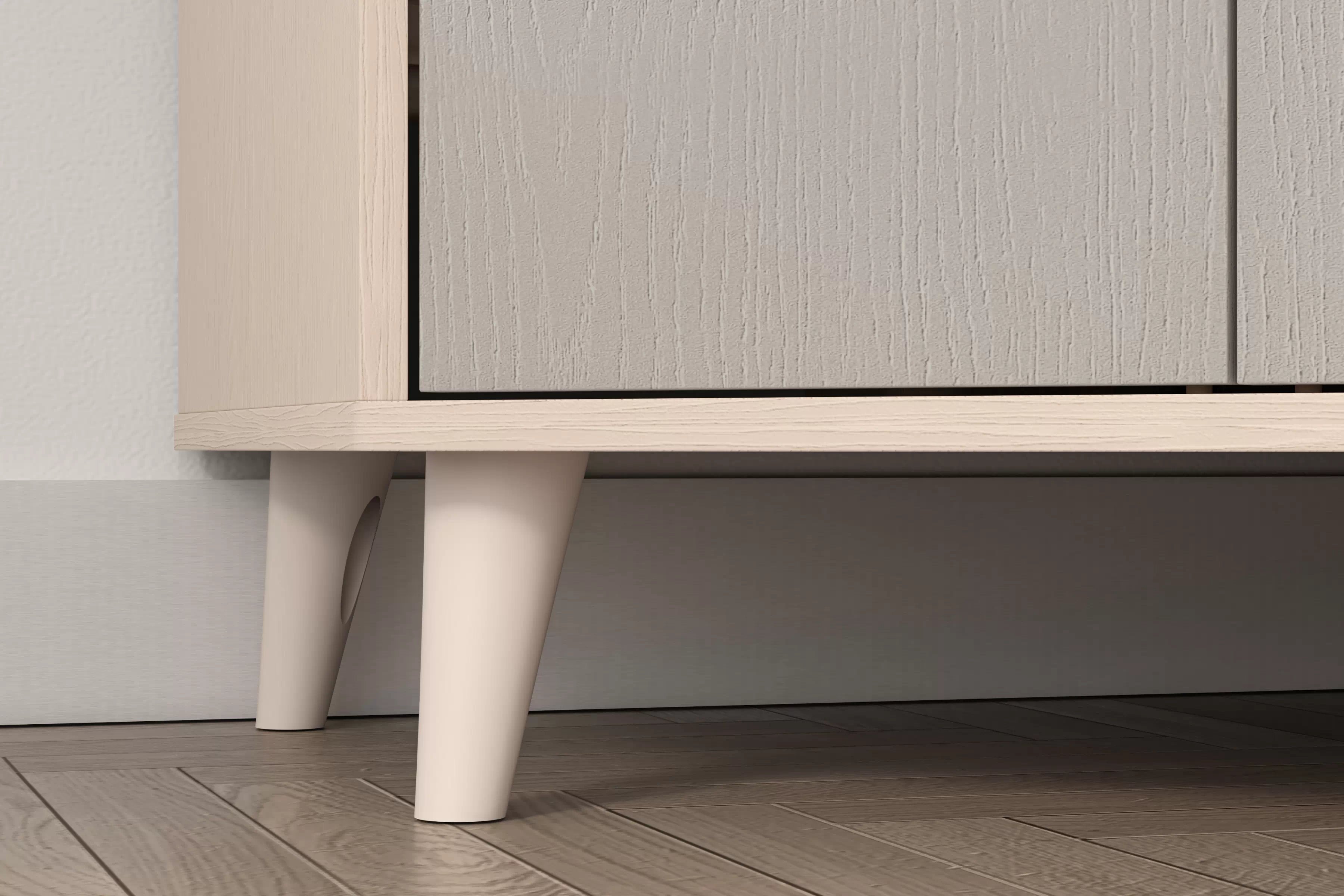 Rohová skriňa do detskej izby Marla 80 cm - púštny piesok / sivá Rohová skriňa Marla 80 cm - piasek pustyni / šedý pallad