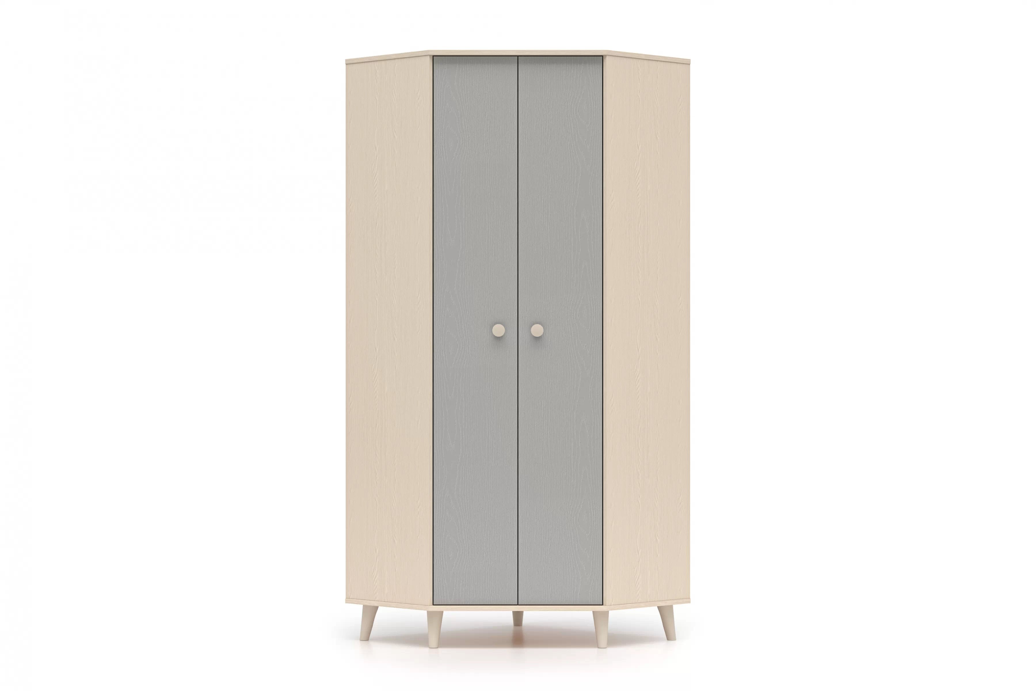 Rohová skriňa do detskej izby Marla 80 cm - púštny piesok / sivá Rohová skriňa Marla 80 cm - piasek pustyni / šedý pallad