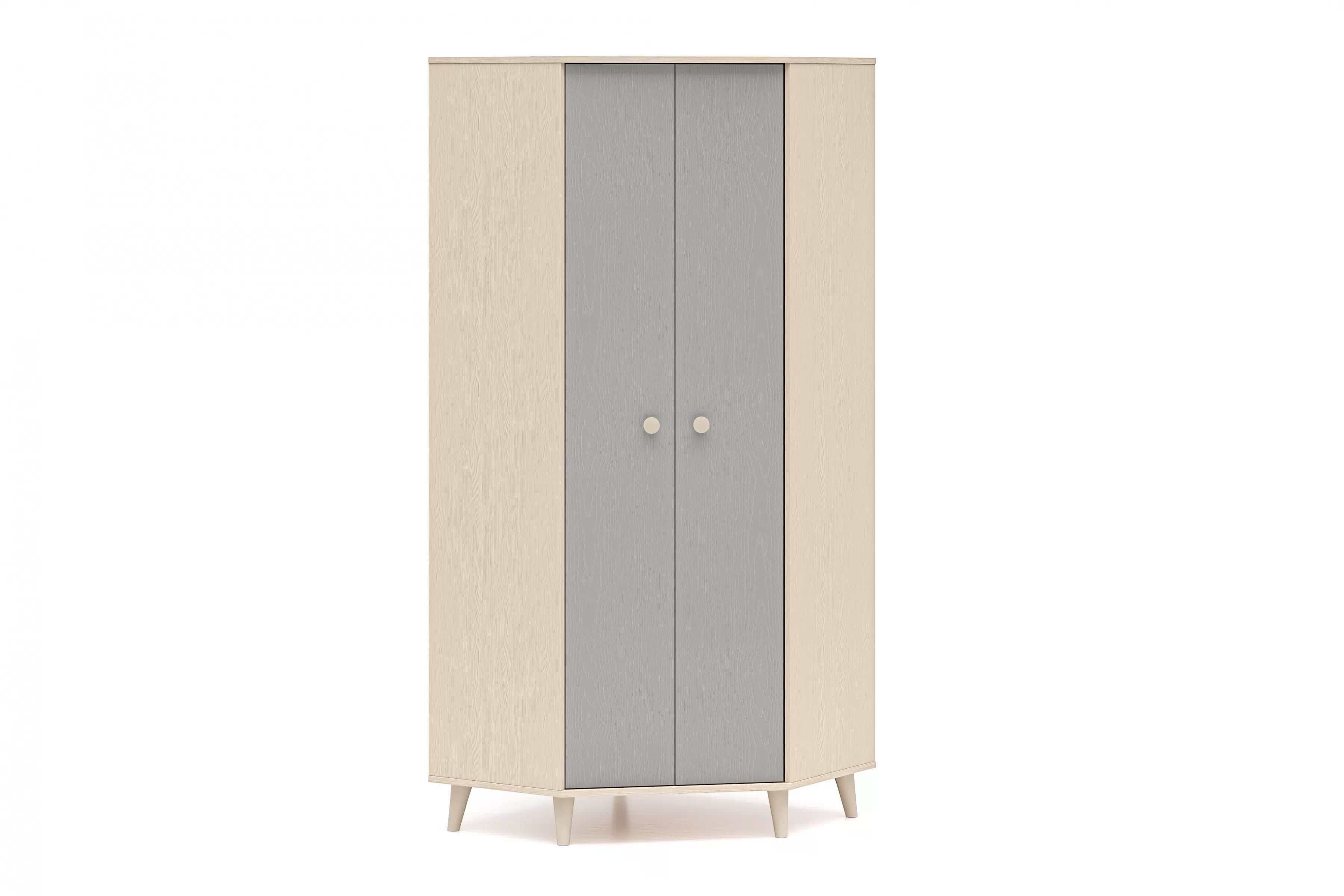 Rohová skriňa do detskej izby Marla 80 cm - púštny piesok / sivá Rohová skriňa Marla 80 cm - piasek pustyni / šedý pallad