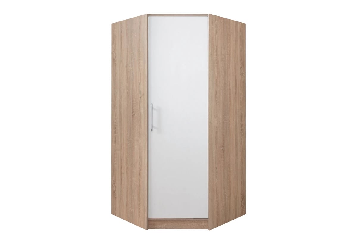 Rohová skriňa Smart SR4 - 95x95 cm - biely lux / dub sonoma szafa narożna