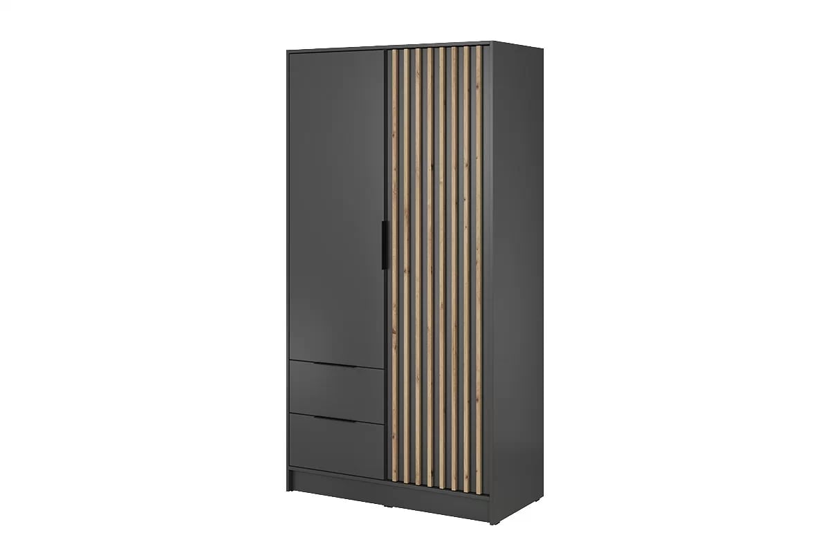 Skriňa s lamelami Neria - grafit / dub artisan Skriňa Neria 105 cm - grafit / Dub artisan
