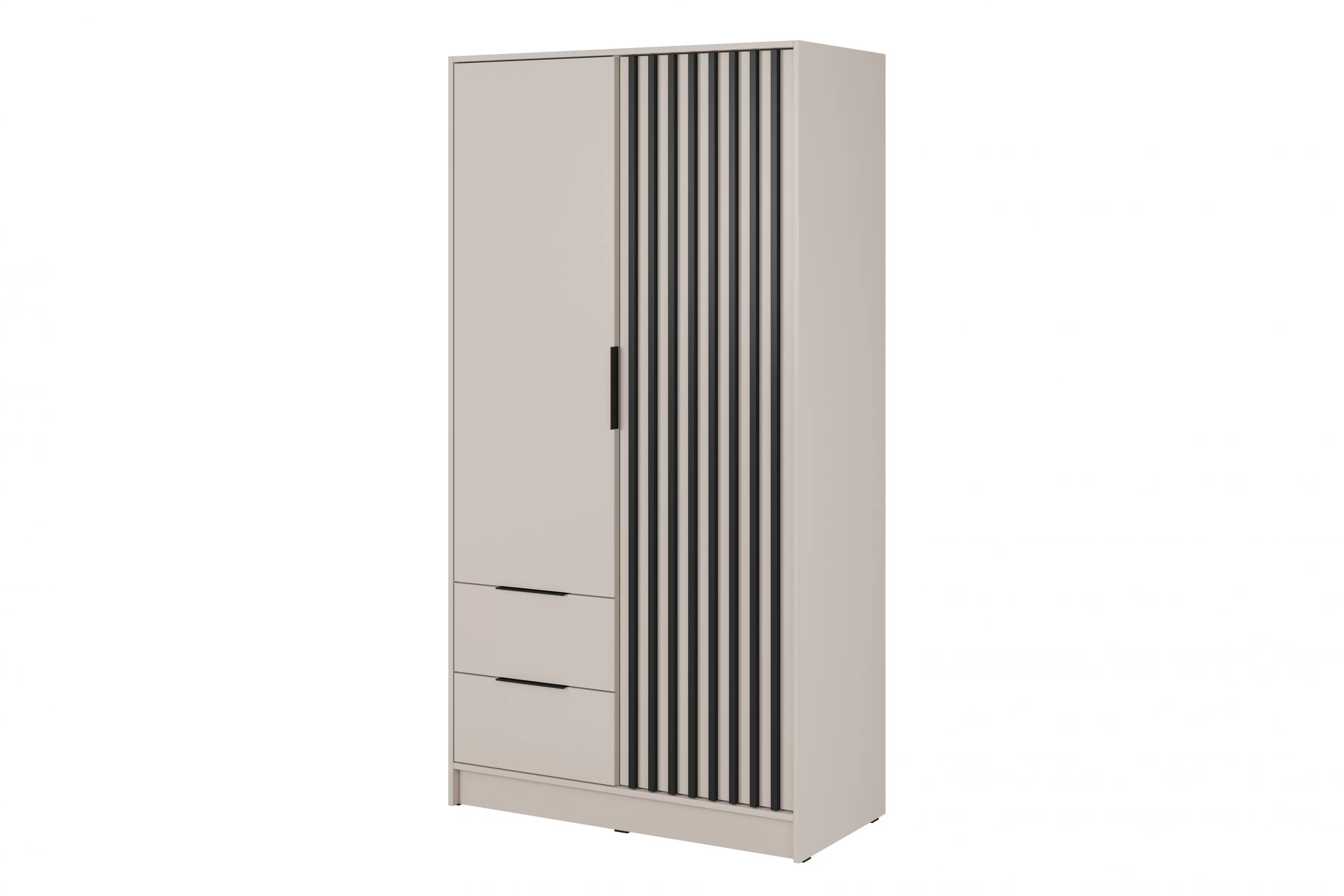 Skriňa Neria 105 cm - kašmír / Čierny Skriňa Neria 105 cm - kašmír / Čierny