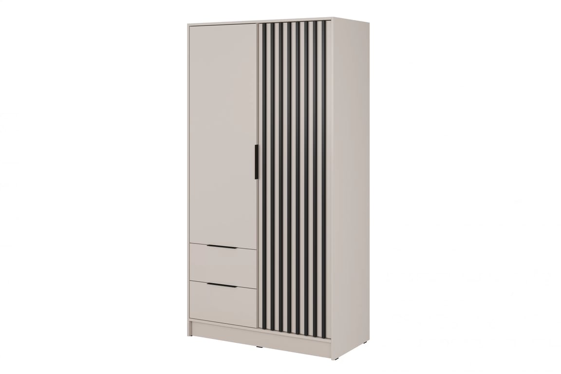 Skriňa Neria 105 cm - kašmír / Čierny Skriňa Neria 105 cm - kašmír / Čierny