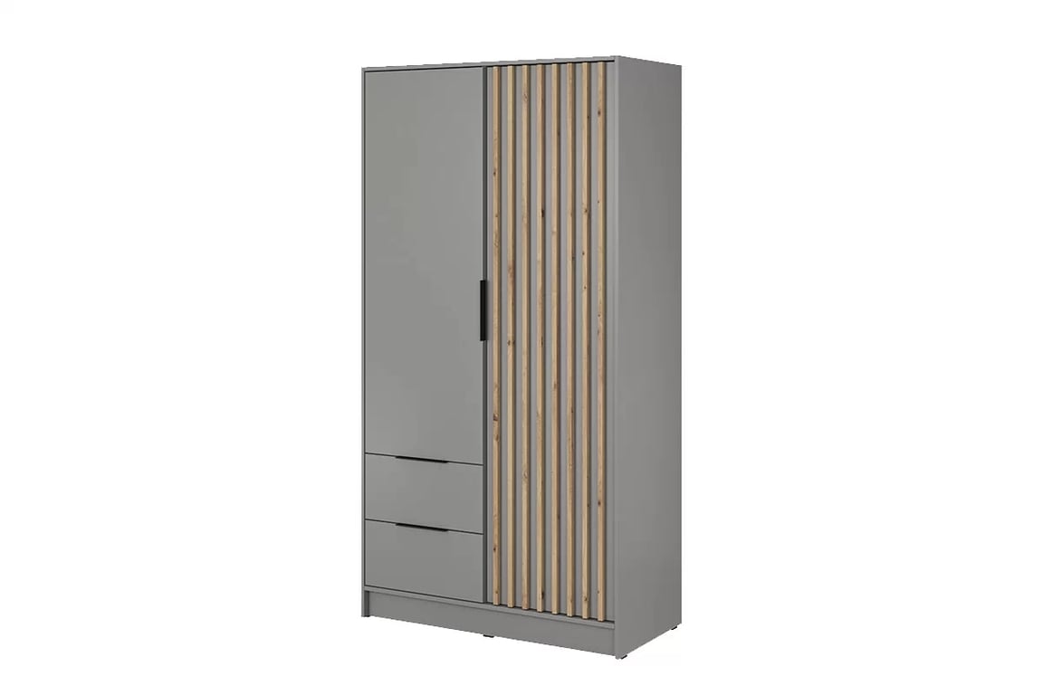Skriňa s lamelami Neria - sivá / dub artisan Skriňa Neria 105 cm - šedá / dub artisan