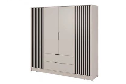 skříň Neria 206 cm - kašmír / černá