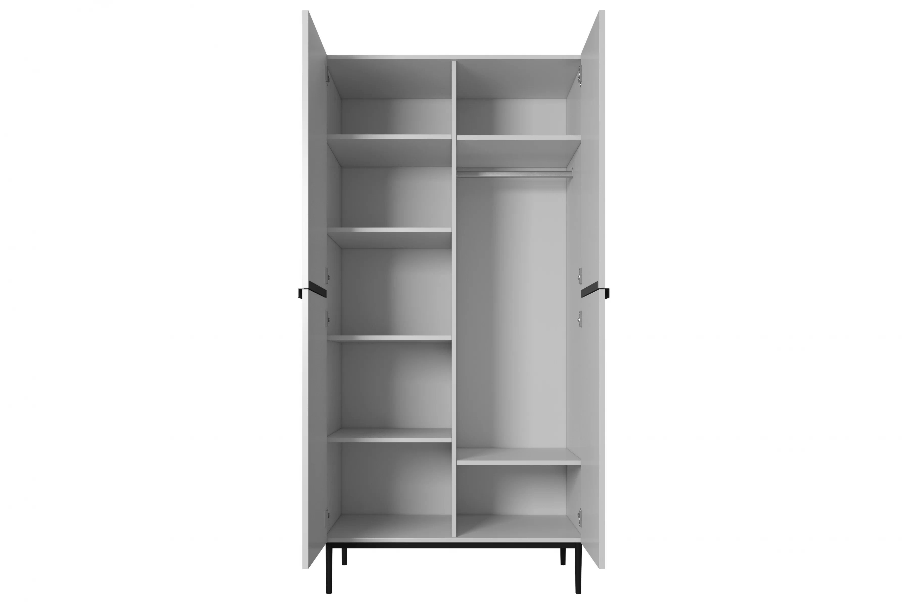 Skriňa Nicol 100 cm - biely mat / čierne nožičky Skriňa Nicole 100 cm z policami - biely mat / čierny nozki