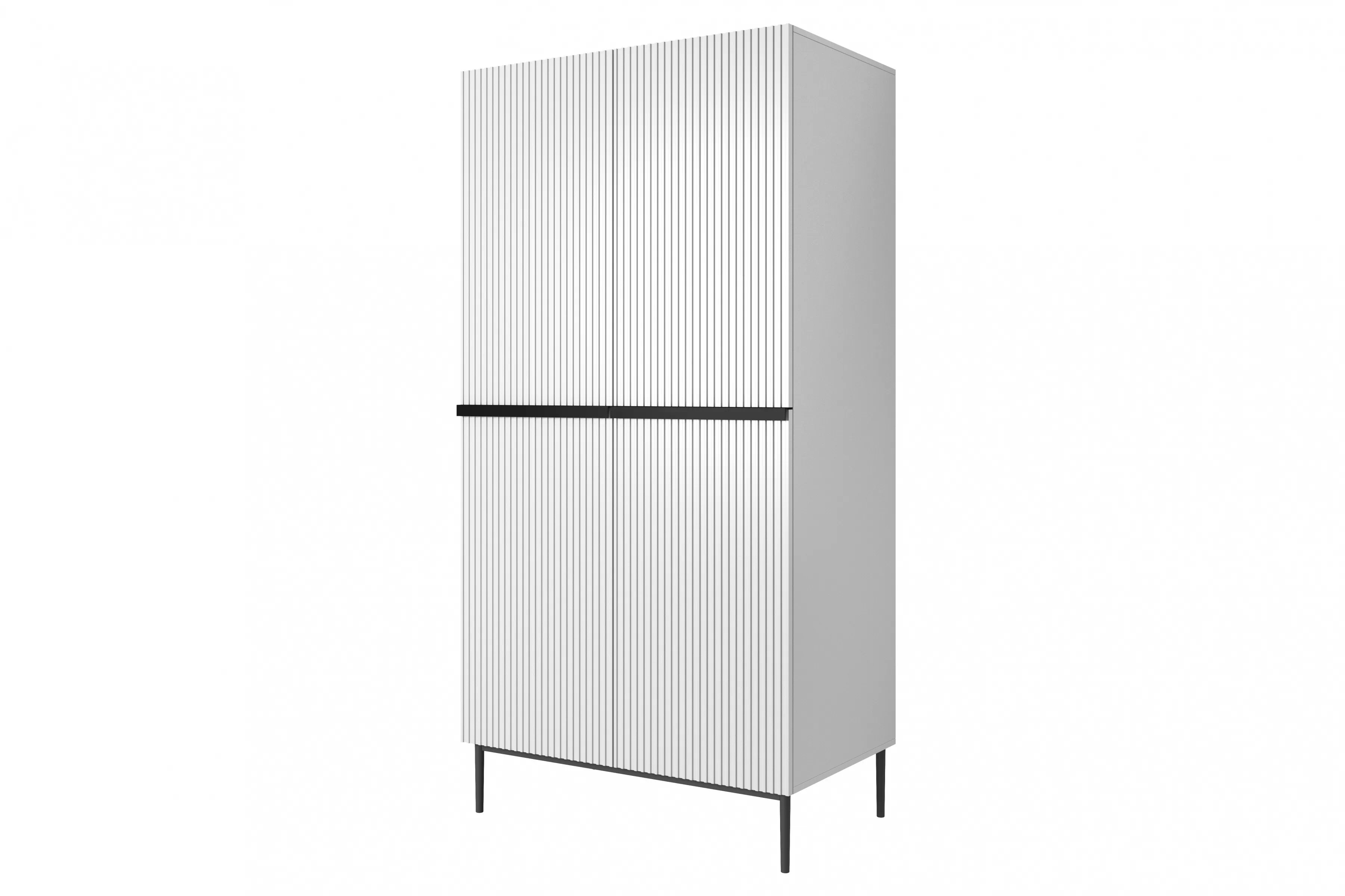 Skriňa Nicol 100 cm - biely mat / čierne nožičky Skriňa Nicole 100 cm z policami - biely mat / čierny nozki