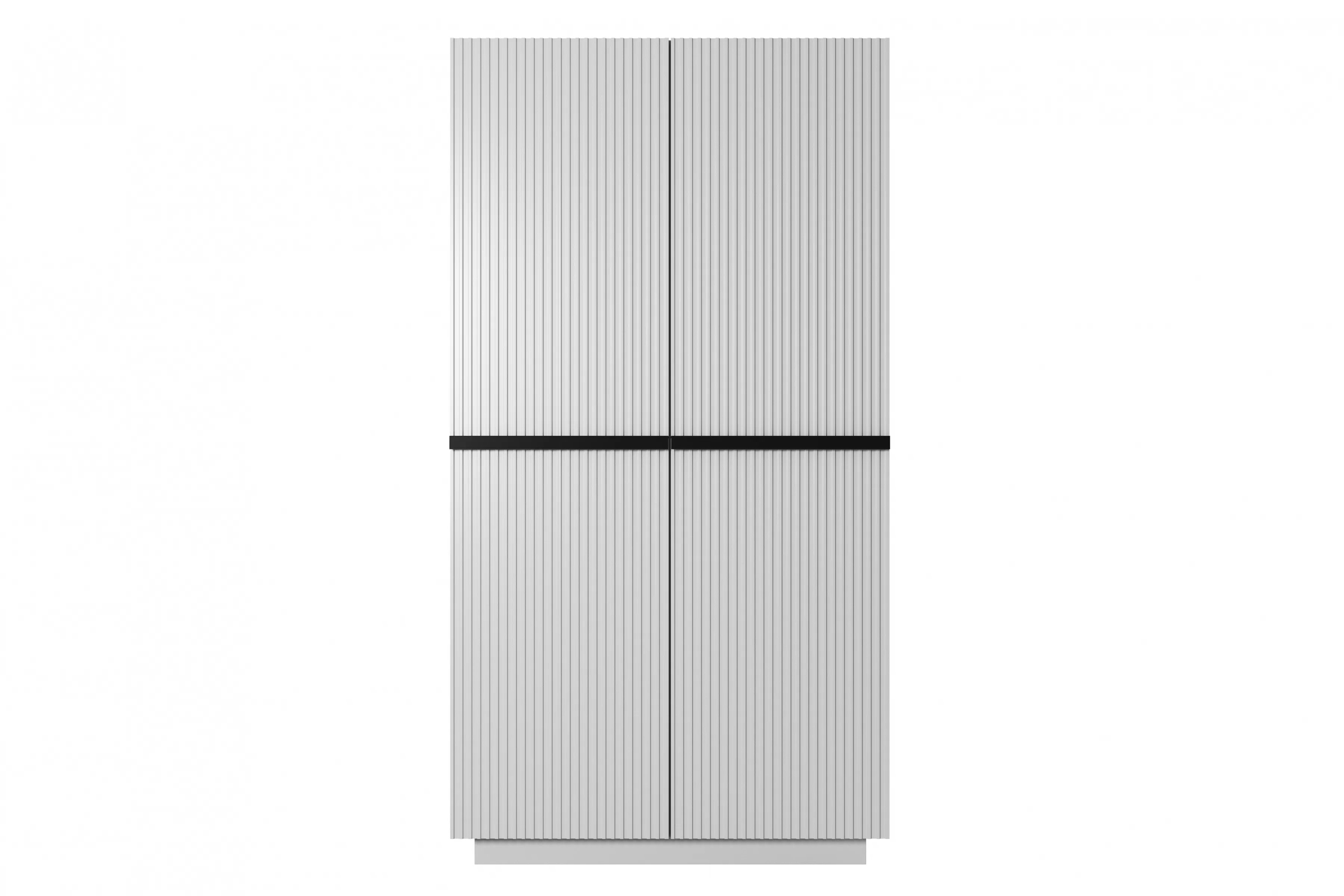 Skříň Nicole 100 cm - bílý mat / černé úchytky skříň Nicole 100 cm z policemi - bílý mat / černá Úchytky