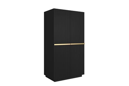 Skriňa Nicole 100 cm na sokli - čierny mat / zlatá