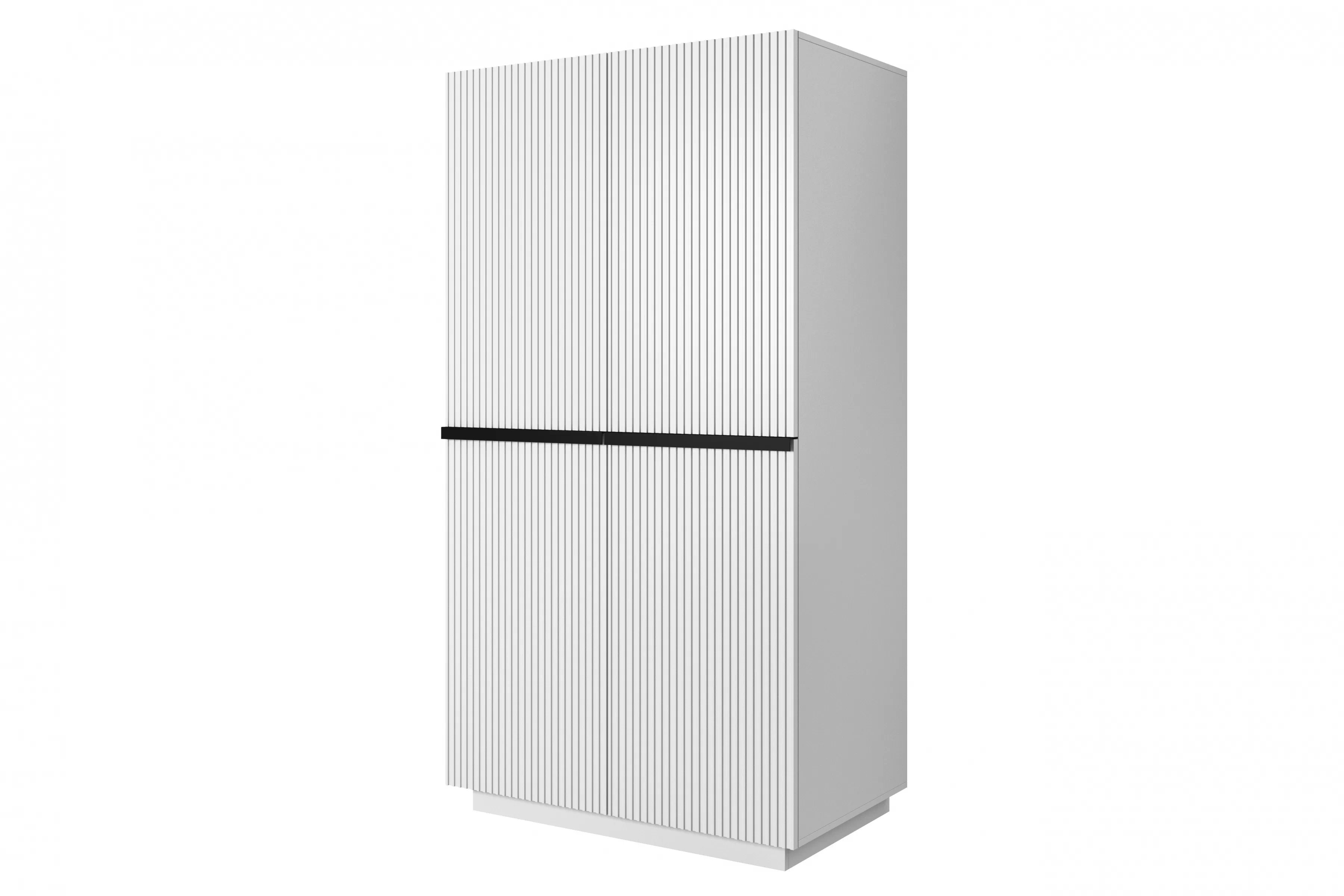 Skříň Nicole se zásuvkami 100 cm - bílý mat / černé úchytky skříň Nicole 100 cm z policemi i zásuvkami - bílý mat / černá Úchytky