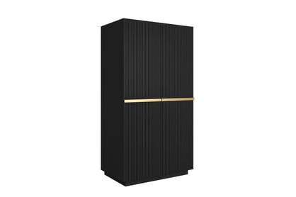 Skriňa Nicole s ukrytými zásuvkami 100 cm - čierny mat / zlaté úchytky
