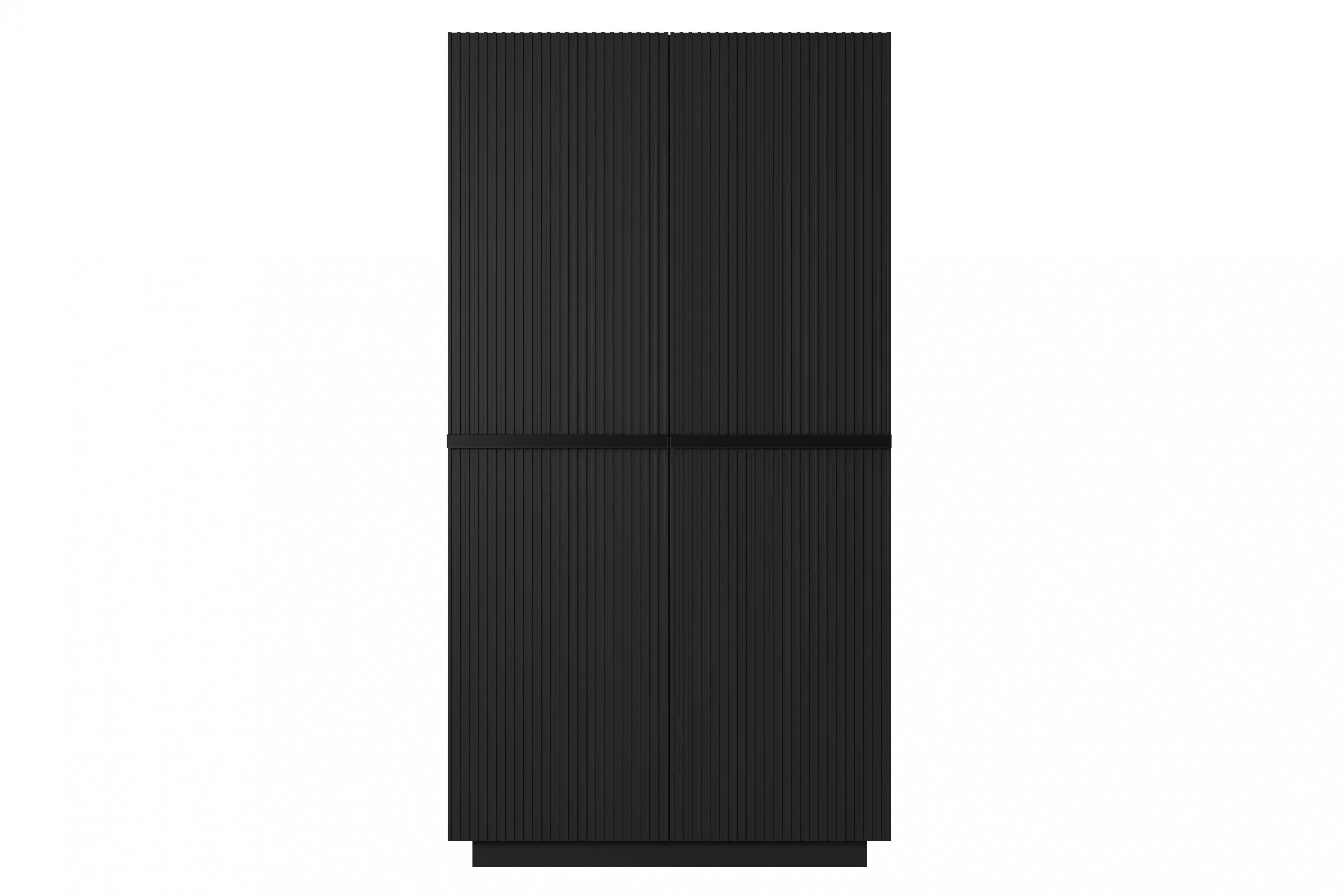 Skriňa Nicole 100 cm na sokli s ukrytými zásuvkami - čierny mat / čierne úchytky Skriňa Nicole 100 cm so zásuvkami - Čierny mat / čierny úchyty