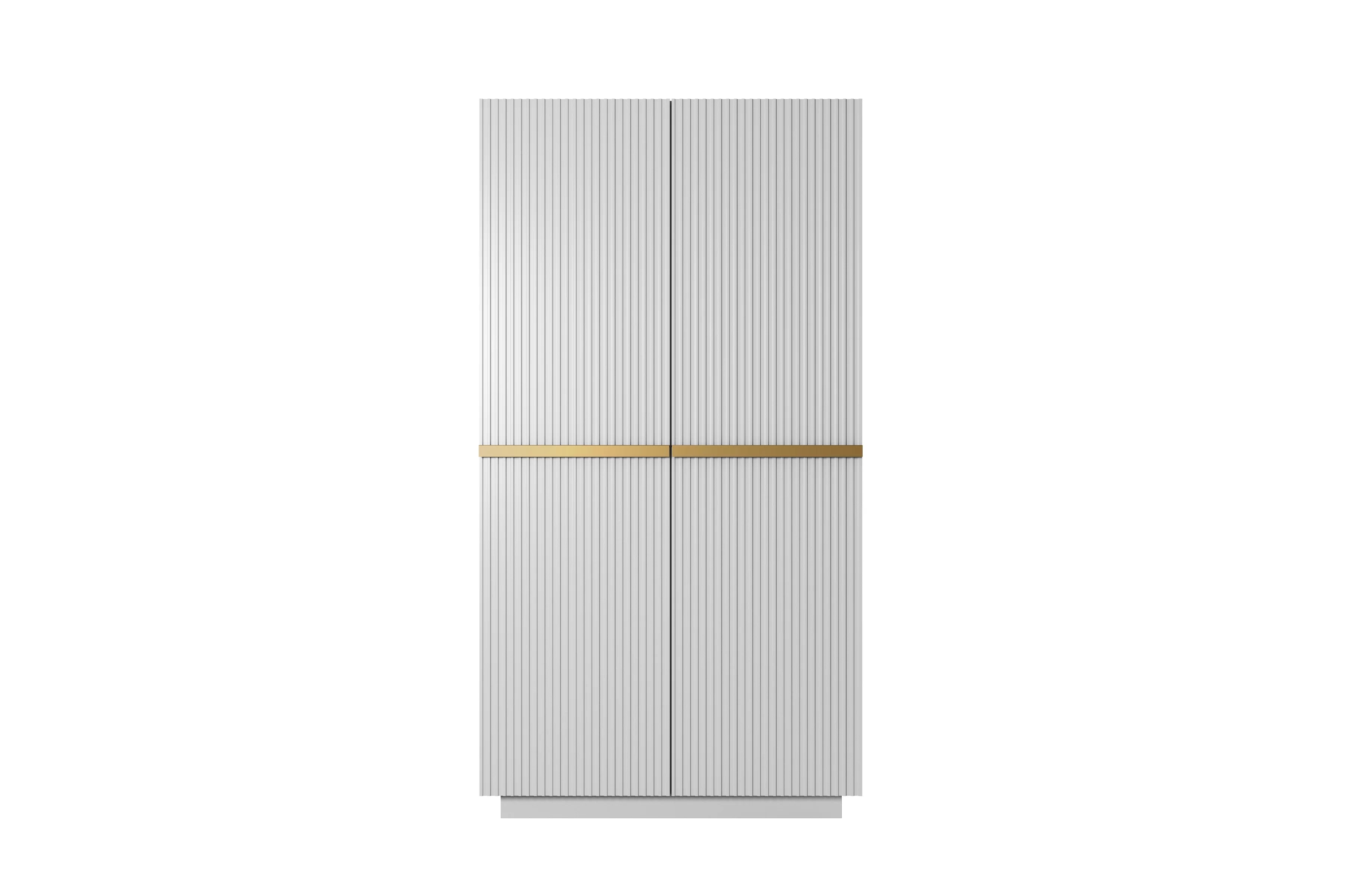 Šatní skříň Nicole 100 cm - bílý mat / zlaté úchytky skříň Nicole 100 cm se zásuvkami i metalowymi uchwytami - bílý mat / zlaté Úchytky