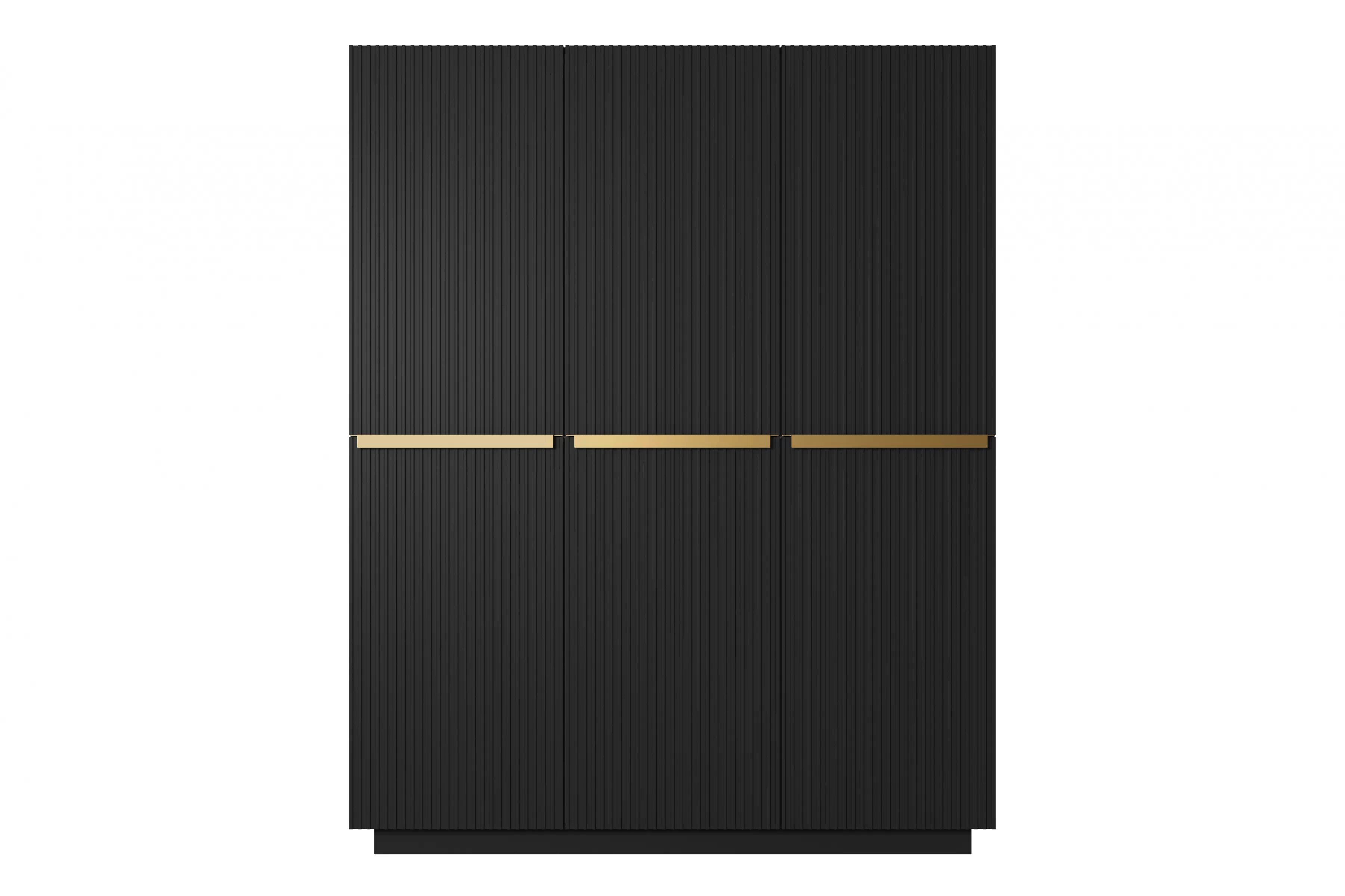 Skříň Nicole 150 cm - černý mat / zlaté úchytky skříň Nicole 150 cm z policemi - černá mat / zlote Úchytky