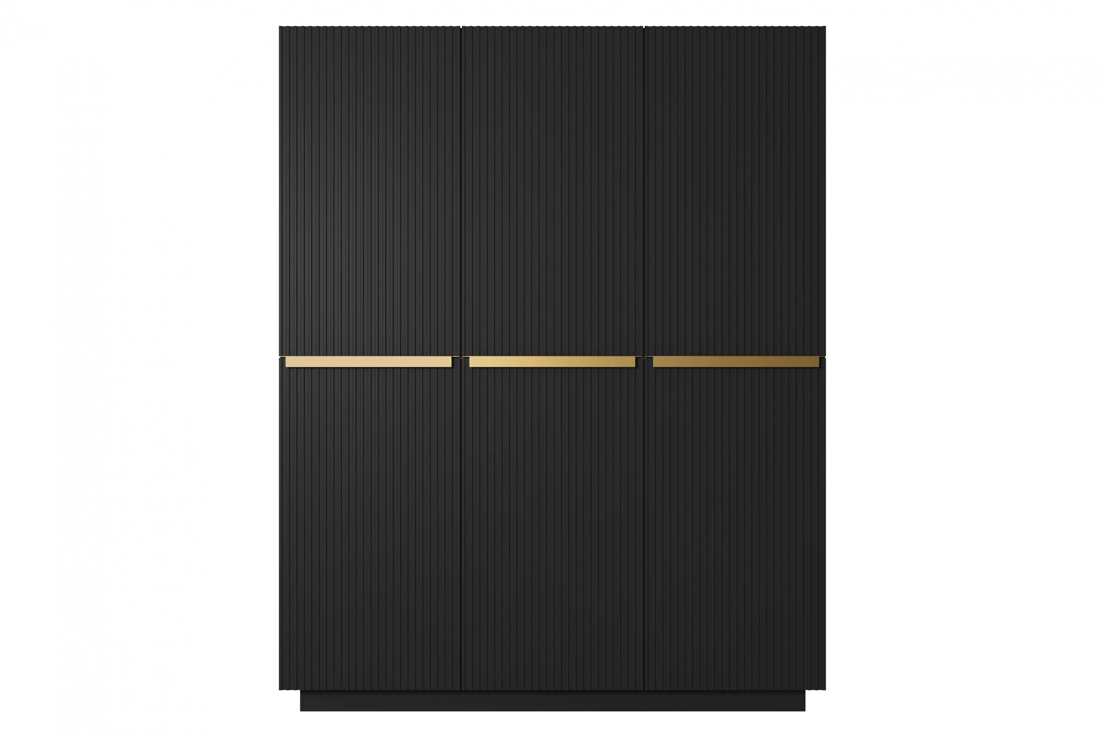Šatní skříň Nicole 150 cm se zásuvkami - černý mat / zlaté úchytky skříň Nicole 150 cm z policemi i zásuvkami - černá mat / zlote Úchytky