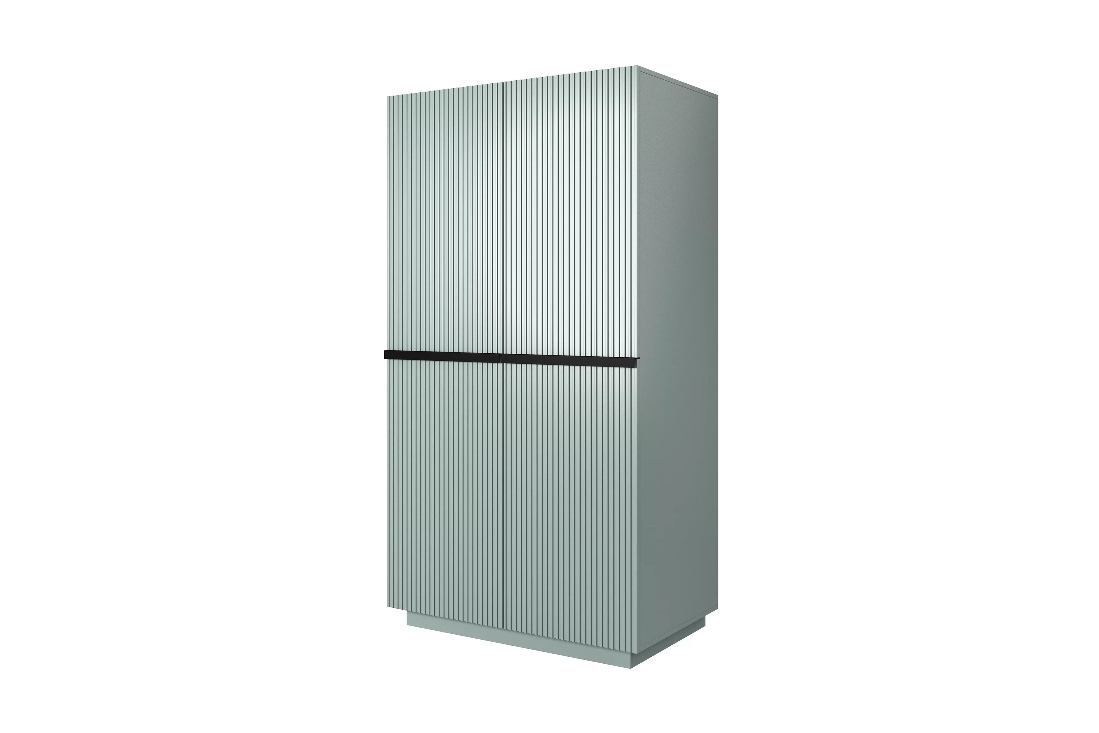 Šatníková skriňa Nicole 100 cm so zásuvkami - šalvia / čierne úchyty - Limitovaná ponuka Skriňa Nicole z ukrytymi zásuvkami i metalowymi uchwytami 100 cm - szalwia / čierny úchyty