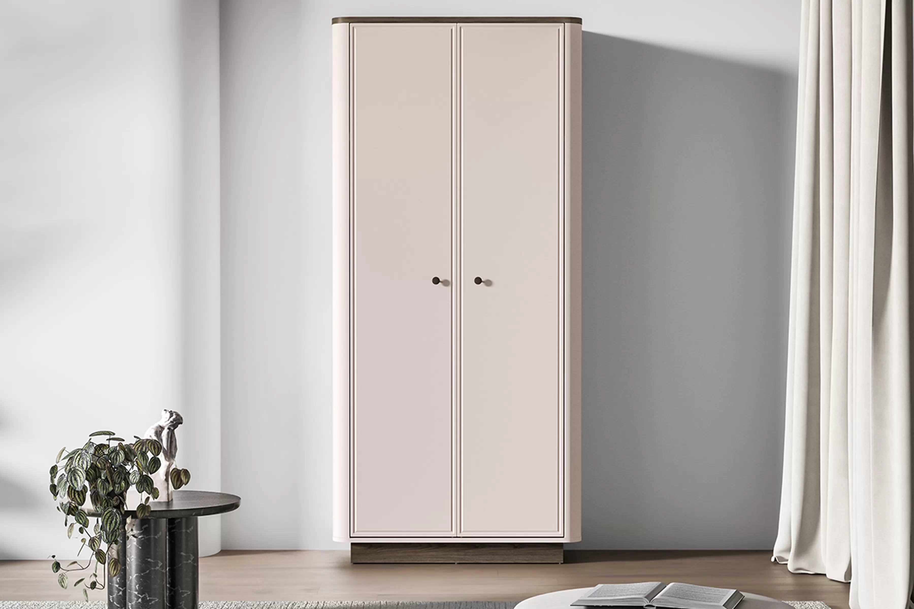 Šatní skříň Amberto 92 cm - kašmír / dub windmill tmavý skříň otvírána Amberto 92 cm - kašmír / dub windmill dark