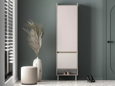 Šatní skříň s otočnými dveřmi Tivano 01 54 cm - kašmír / dub cremona skříň otvírána Voco 01 54 cm - kašmír / dub cremona