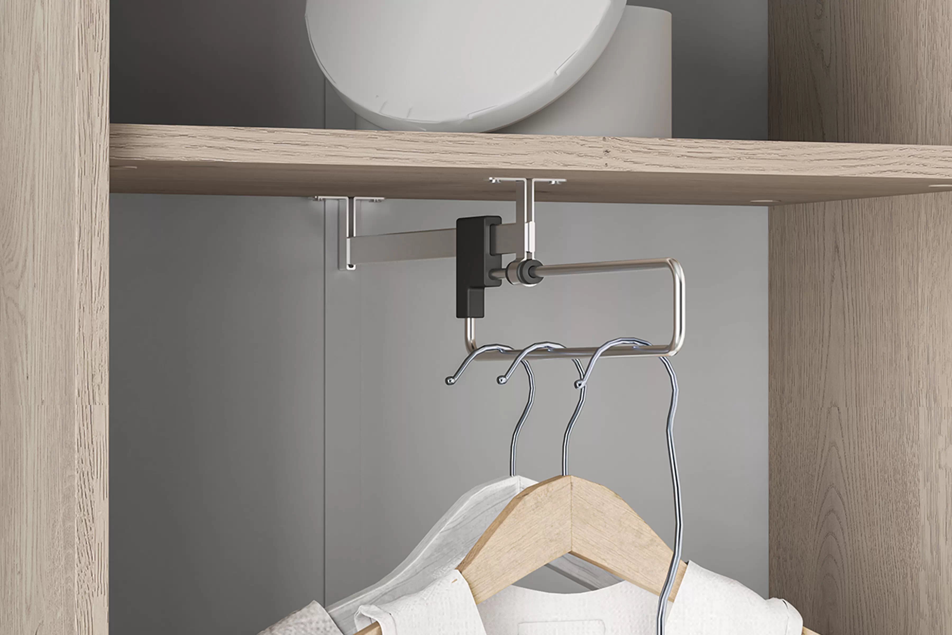 Šatní skříň s otočnými dveřmi Tivano 01 54 cm - kašmír / dub cremona skříň otvírána Voco 01 54 cm - kašmír / dub cremona