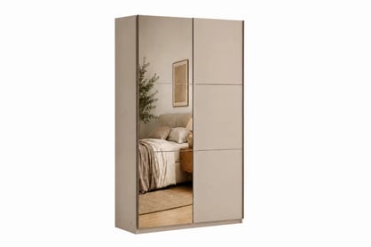 Posuvná skříň Laris 120 cm se zrcadlem - béžová