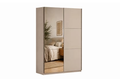 Posuvná skříň Laris 150 cm se zrcadlem - béžová