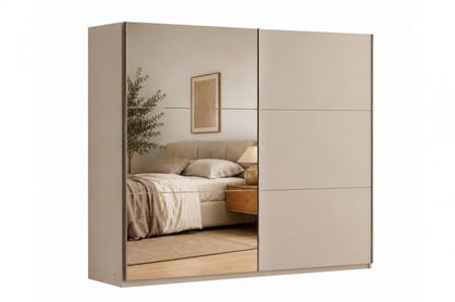 Posuvná skriňa Laris 225 cm so zrkadlom - bežová
