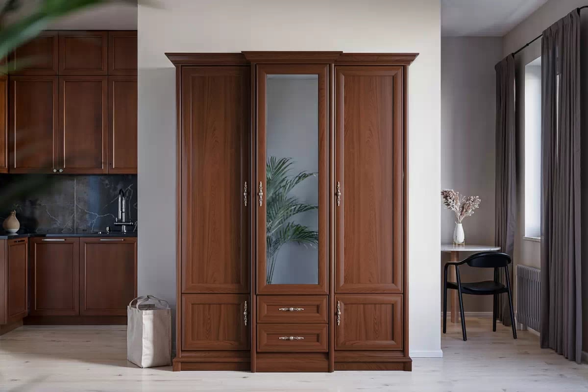 Skriňa so zrkadlom Sonata 180 cm - gaštan Skriňa Sonata z zrkadlom 180 cm - gaštan szlachetny