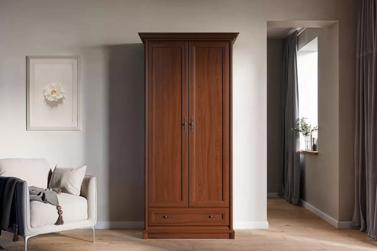 Šatníková skriňa Sonata 110 cm - gaštan szlachetny Skriňa Sonata z szuflada 110 cm - gaštan szlachetny