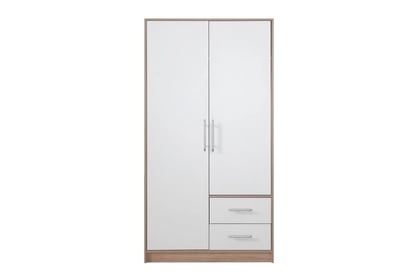 Skriňa SR3 Smart 100 cm - biely lux / dub sonoma