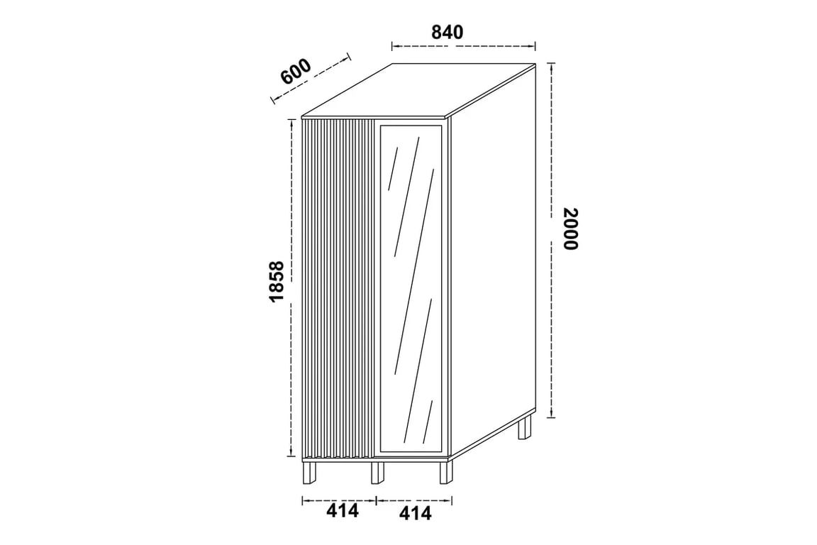 Skříň Tonis se zrcadlem 84 cm - černý mat skříň Tonis 84 cm z zrcadlem - černá mat