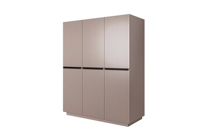 Dulap cu două sertare Nicole 150 cm - MDF roz antichizat / mânere negre