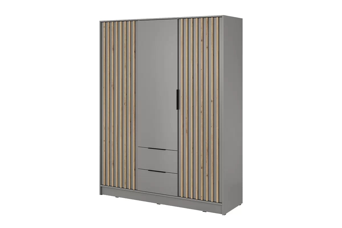 Skriňa s lamelami Neria - sivá / dub artisan šedá Skriňa z lamelami