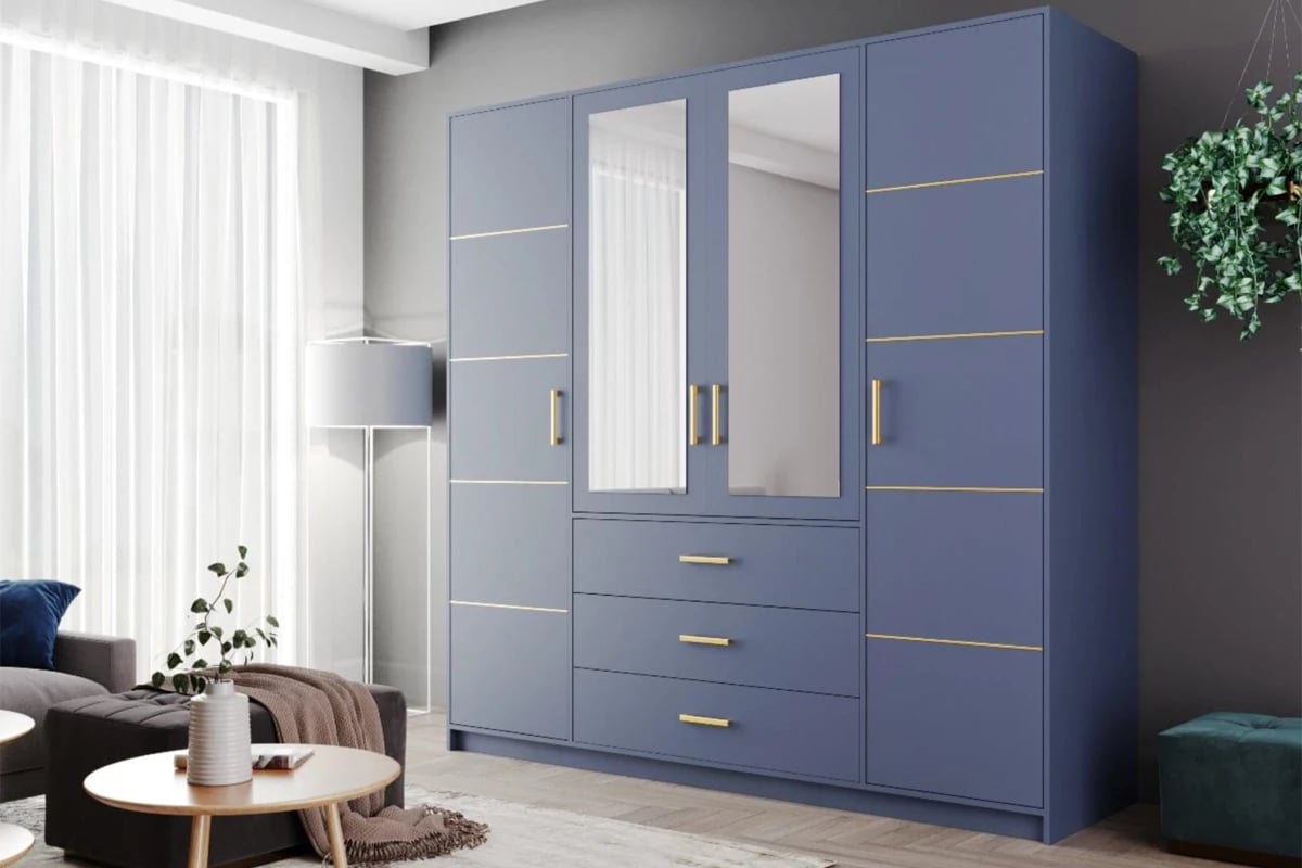 Šatníková skriňa Bali 196 cm - svetlomodrá modrá Skriňa 