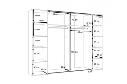 Skříň Dalate 270 cm - Dub catania / černá skříň ubraniowa przesuwna Dalate 270 cm - Dub catania / Černý 