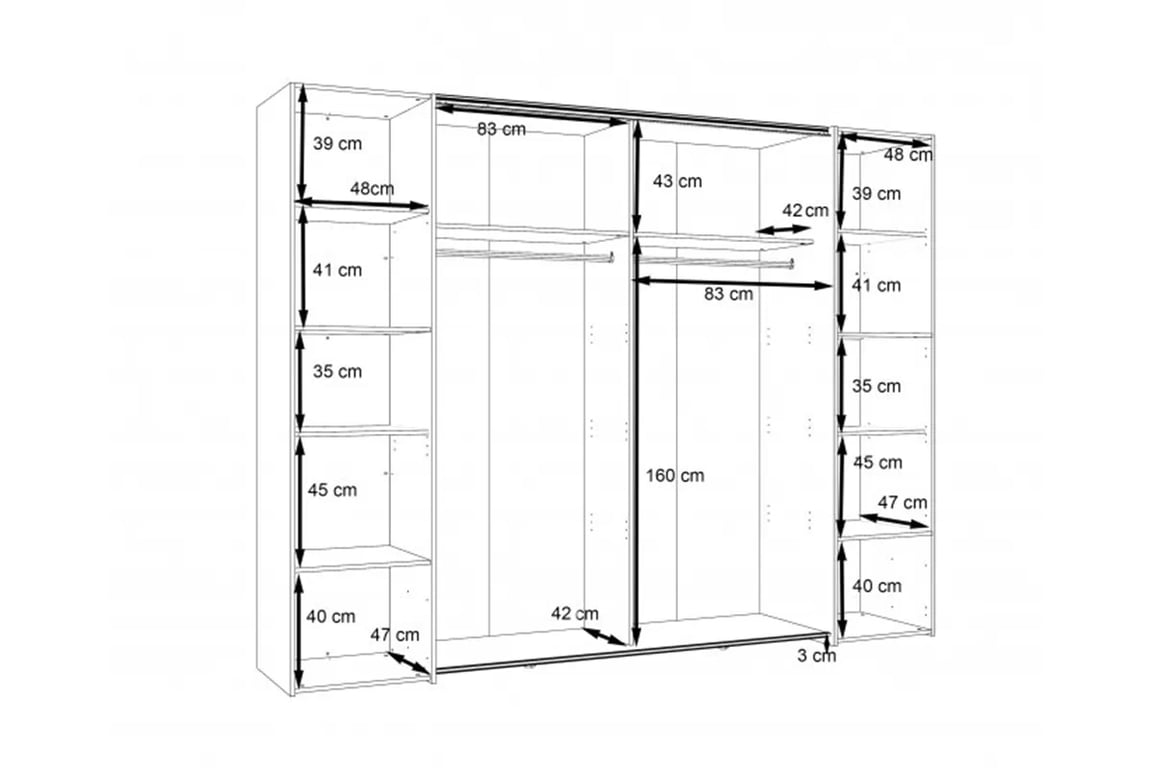 Skříň Dalate 270 cm - Dub catania / černá skříň ubraniowa przesuwna Dalate 270 cm - Dub catania / Černý 