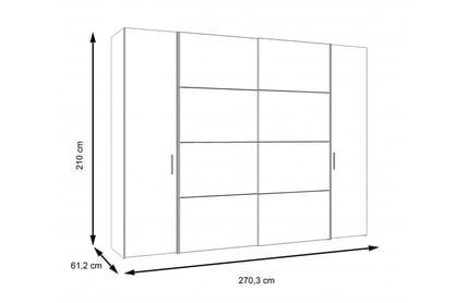 Skříň Dalate 270 cm - Dub catania / černá skříň ubraniowa przesuwna Dalate 270 cm - Dub catania / Černý 