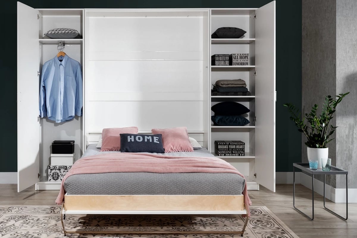 Skriňa W ku vertikálnej sklápacej posteli Basic 60 cm - biely mat štýlový nábytok