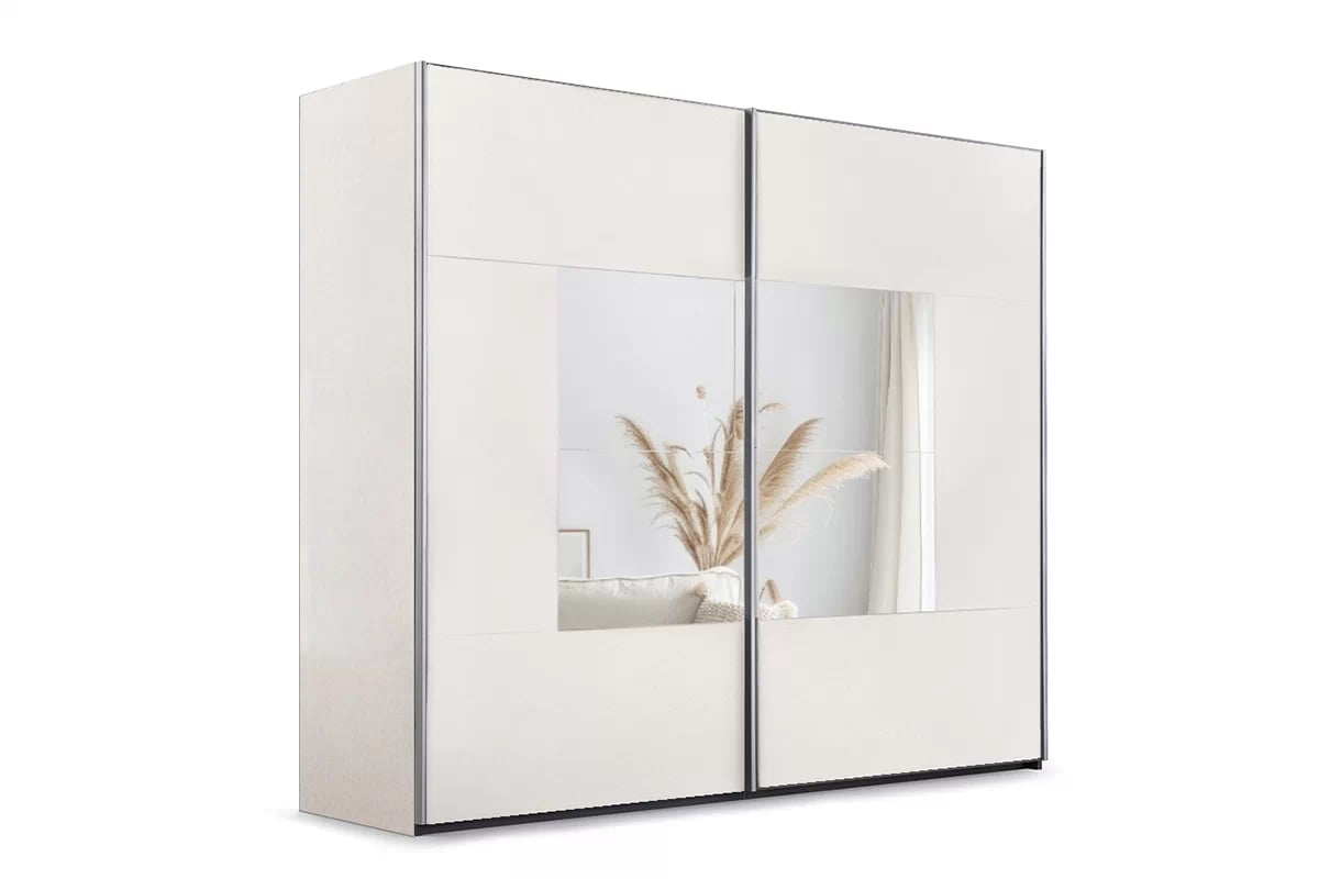 Skříň s posuvnými dveřmi Boston 203 cm se zrcadlem - kašmírová skříň z zrcadlem Dalmari 203 przesuwna - kašmír