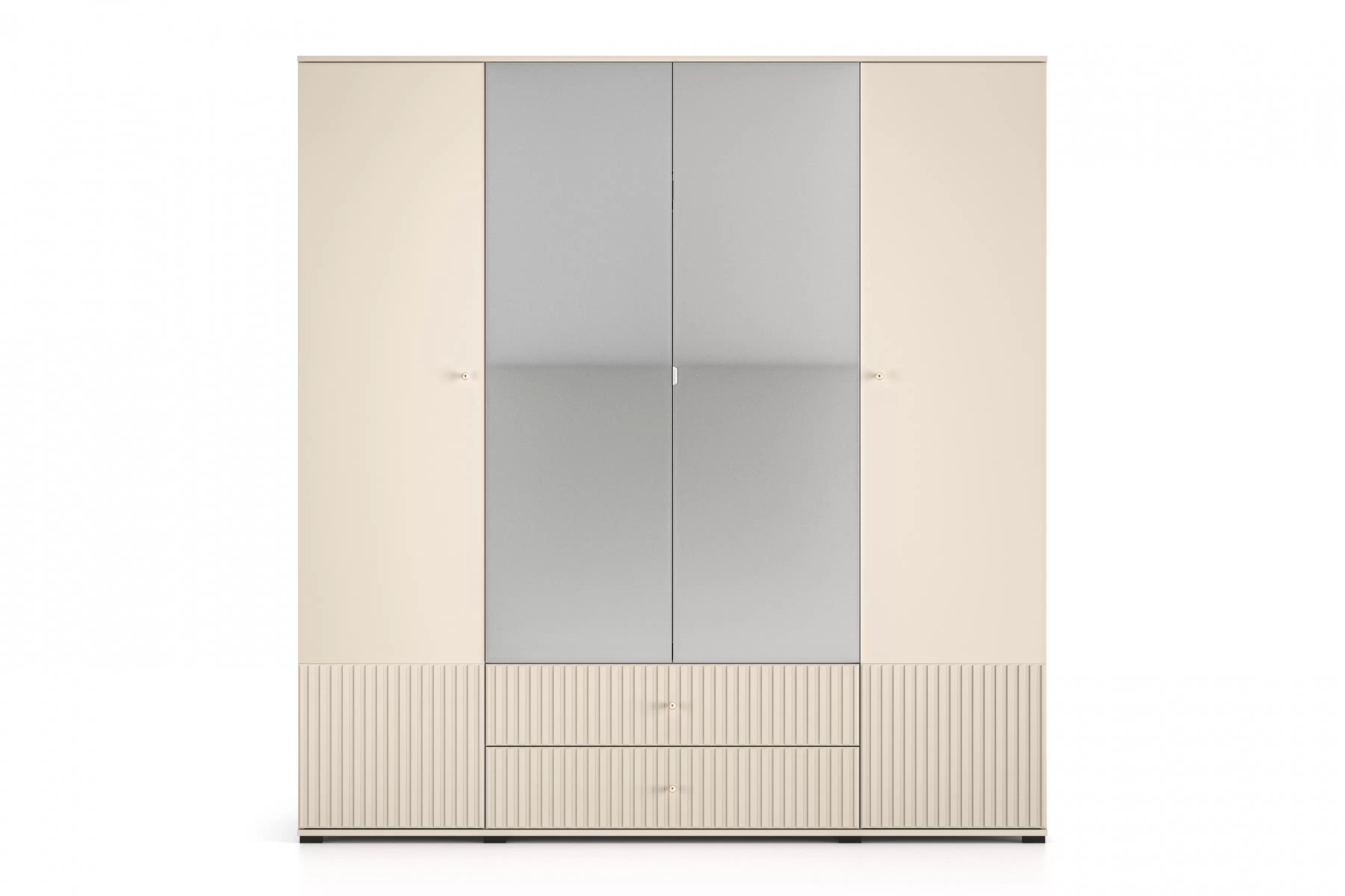 skříň z zrcadlem Jamuzi  200 cm - kašmír skříň z zrcadlem Jamuzi 23 - 150 cm - kašmír