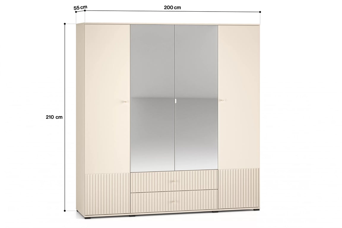 skříň z zrcadlem Jamuzi 23 - 200 cm - kašmír skříň z zrcadlem Jamuzi 23 - 150 cm - kašmír