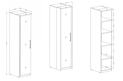 Skriňa jednodverová so zrkadlom Optima 57 L/P - biely mat Skriňa z zrkadlom Optima 57 45 cm - Biely