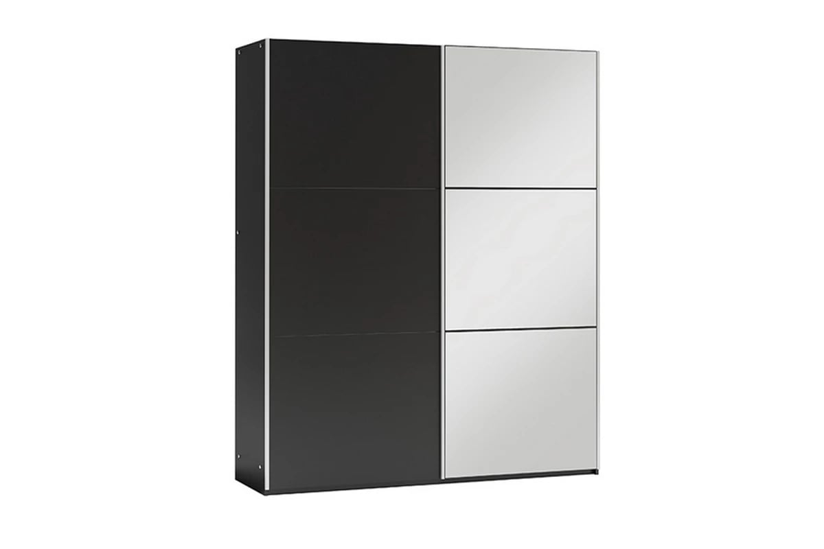 Šatní skříň Vigo 150 cm se zrcadlem - černá Skříň na oblečení 