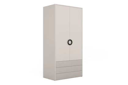 Skříň Nubo 100 cm se 4 policemi - kašmírová / černá