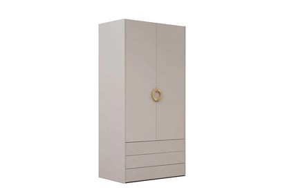 Skříň s zásuvkami Nubo 100 cm - kašmír / zlatý
