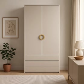 Šatní skříň Nubo 100 cm se zásuvkami - kašmír skříň se zásuvkami Nubo 100 cm - kašmír