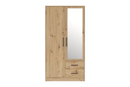 Šatní skříň Smart SRL3 se zrcadlem 100 cm - dub artisan