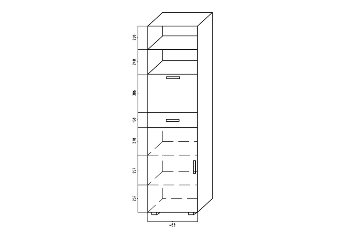 Domácí bar 2 Oliwia - 50 cm Skříňka jednodveřová Oliwia z szuflada i barkiem 50 cm