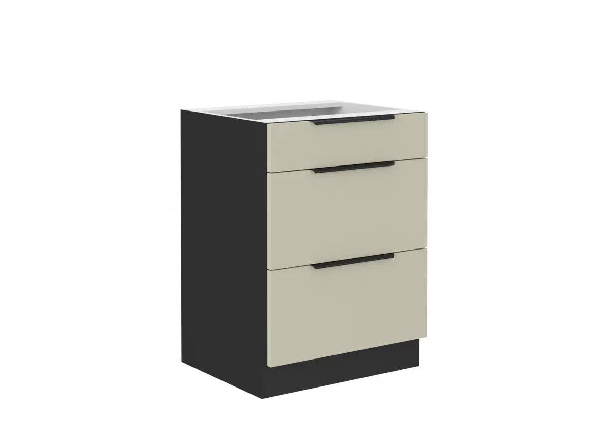 Spodní kuchyňská skříňka Armonza 60D se třemi zásuvkami - kašmír skříňka kuchyňská spodní Armonza 60D 3S se zásuvkami - kašmír