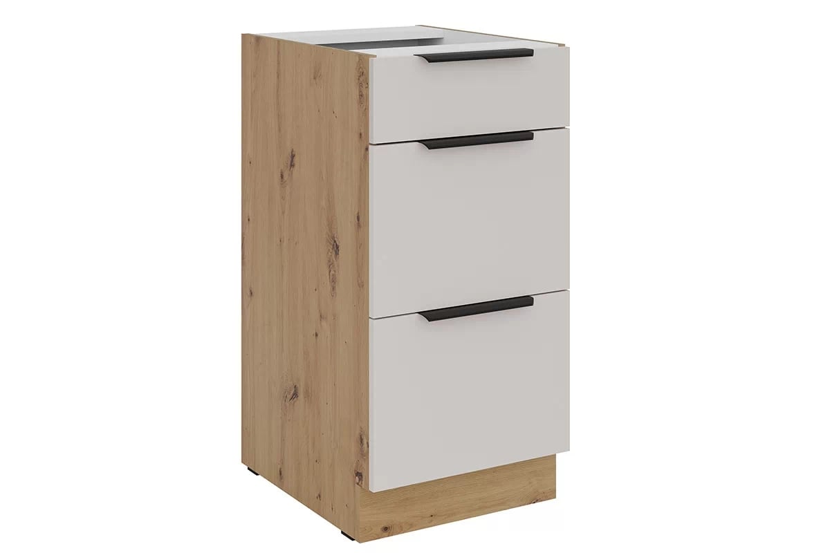 Kuchyňská spodní skříňka Arvani D40 S3 se zásuvkami - kašmír / dub artisan skříňka kuchyňská spodní Arvani D40 S3 se zásuvkami - kašmír / dub artisan