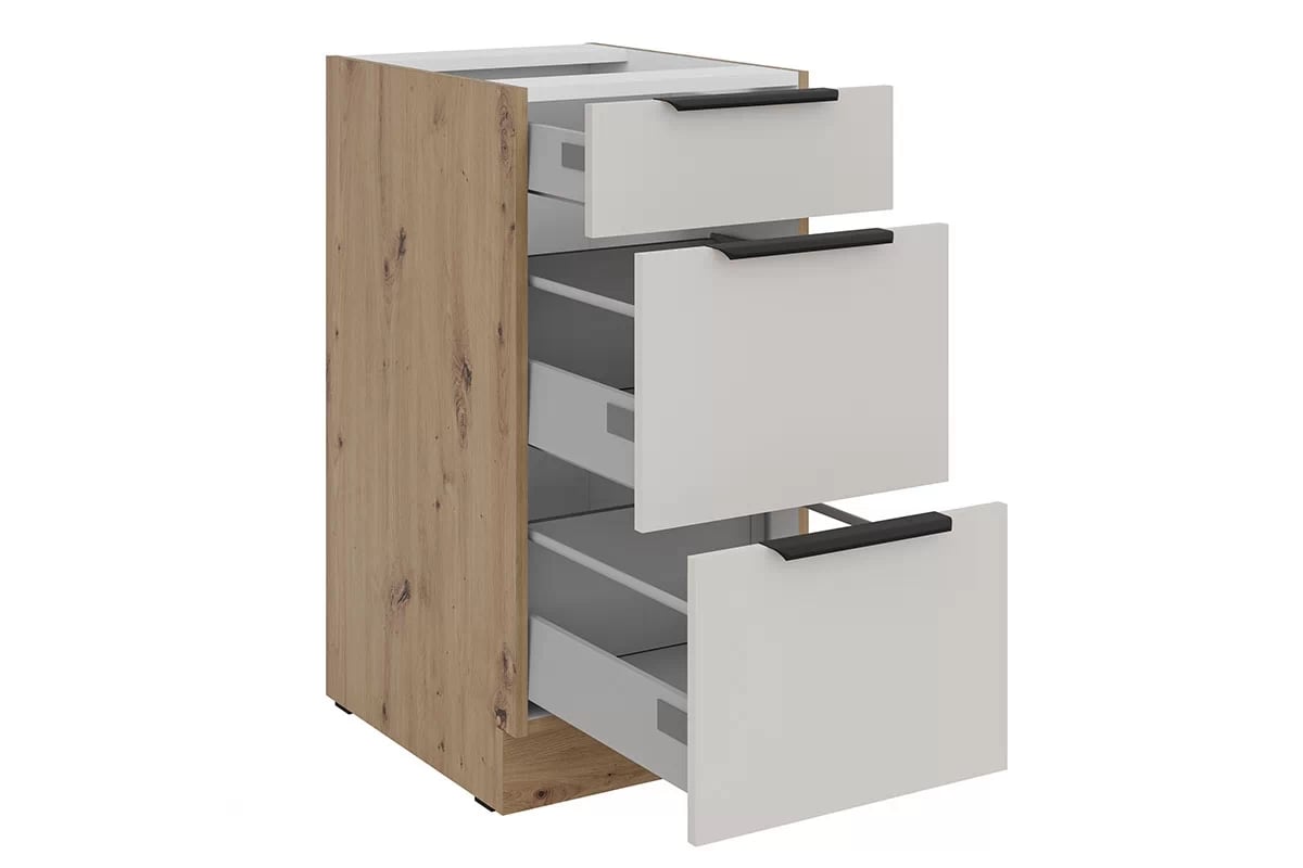 Kuchyňská spodní skříňka Arvani D40 S3 se zásuvkami - kašmír / dub artisan skříňka kuchyňská spodní Arvani D40 S3 se zásuvkami - kašmír / dub artisan